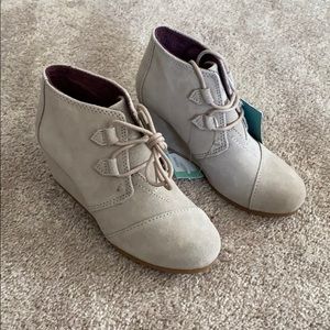 TOMS Suede Wedge Booties